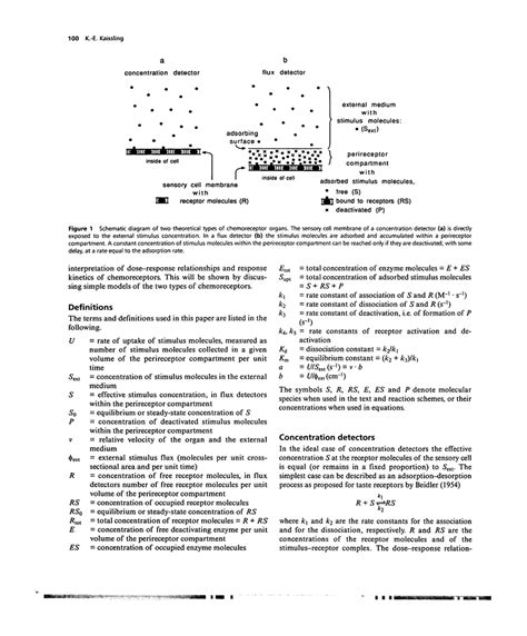 Schematic diagram of two theoretical types of chemoreceptor organs. The ...