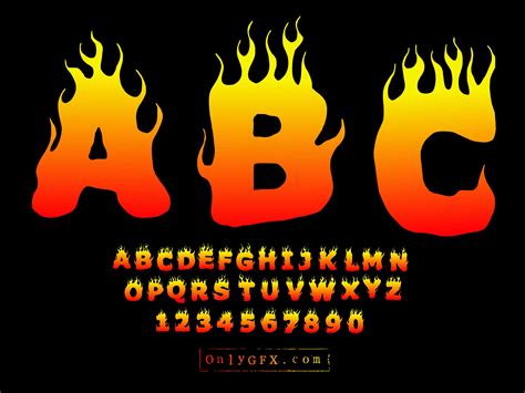 Fire Flame Alphabet (EPS, SVG) | OnlyGFX.com