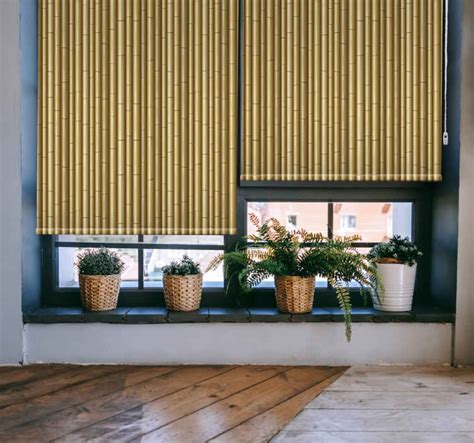 rattan texture More flowers and plant roller blind - TenStickers