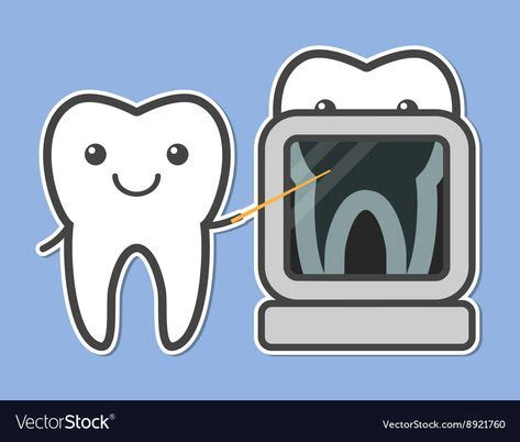 Two teeth demonstrated X-ray vector image on | Стоматология