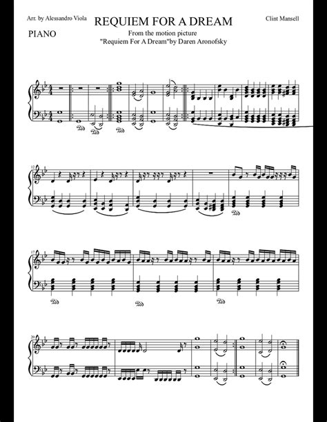 REQUIEM FOR A DREAM (piano) sheet music download free in PDF or MIDI