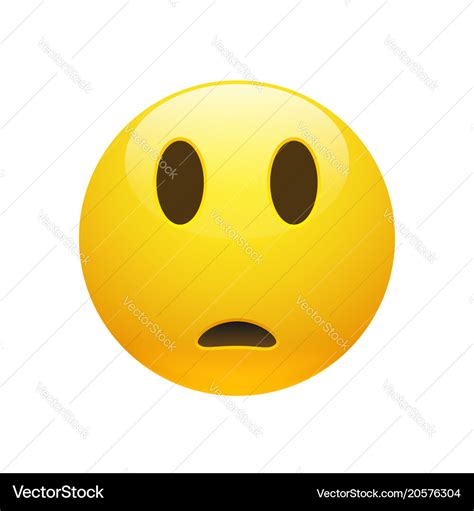 Emoji yellow sad confused face Royalty Free Vector Image