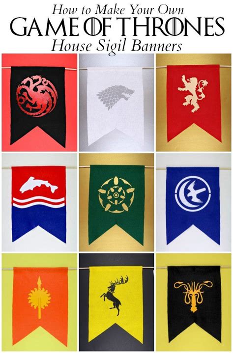 the game of thrones banner with different colors and symbols