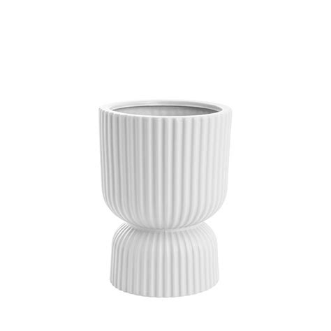 Ceramic Egg Vase Matte White 20cm - Desflora