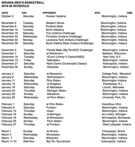 Printable Purdue Basketball Schedule - Printable Templates