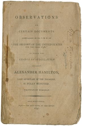 Hamilton Exposes His Adultery: The Infamous Reynolds Pamphlet