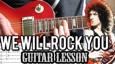 Queen - We Will Rock You Solo Guitar Lesson (With Tabs) - YouTube