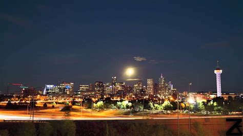 Downtown Denver Time Lapse Video of a Sunset and Full Moon Rise - YouTube