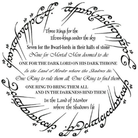 LOTR Wall Art - The One Ring Poem - Lord of the Rings / the Hobbit /Tolkien | One ring poem ...