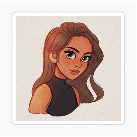 "Brown hair girl" Sticker for Sale by Stickerxblossum | Redbubble