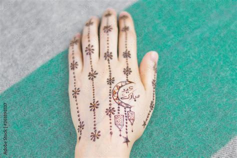 Back Hand Mehndi Designs Pic For Eid Stock Photo | Adobe Stock