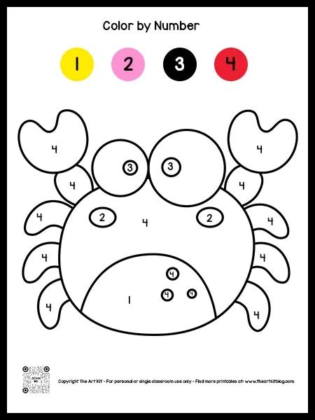 Color by Number Taco Coloring Page FREE Printable - The Art Kit