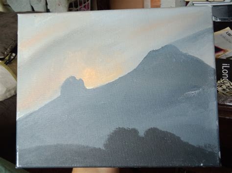 Acrylic painting I made of Sri Arunachala Hill as the sun rises from ...