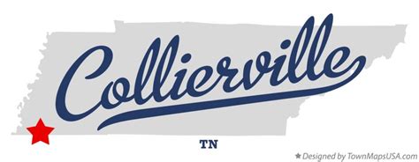 Map of Collierville, TN, Tennessee