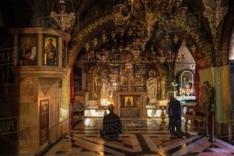 Church of the Holy Sepulchre, Calvary (Golgotha), the place where Jesus was crucified, Old City ...