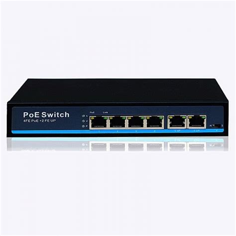 4 Ports POE switch with 10/100Mbps 2 port switch poe Uplink Mini Outdoor POE switch camera ...