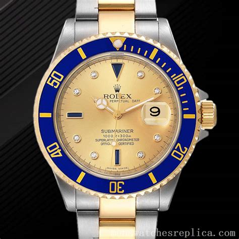 Mens Replica Rolex Submariner Men's 40mm 16613 Champagne Dial - Mens ...