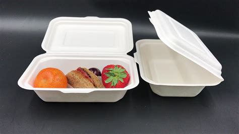 Wholesale Compostable Sugarcane Takeaway Lunch Box Bagasse Disposable Biodegradable Clamshell ...