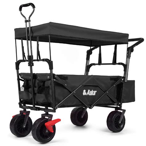 Buy AUKAR Collapsible Canopy Wagon - Heavy Duty Utility Outdoor Garden Cart - with All Terrain ...