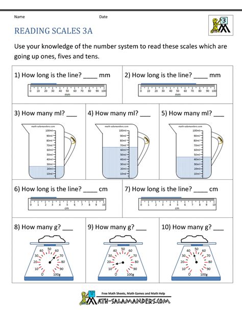 3rd Grade Measurement Worksheets