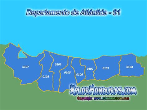 Municipios De Atlantida Mapa | Mapa Mundi