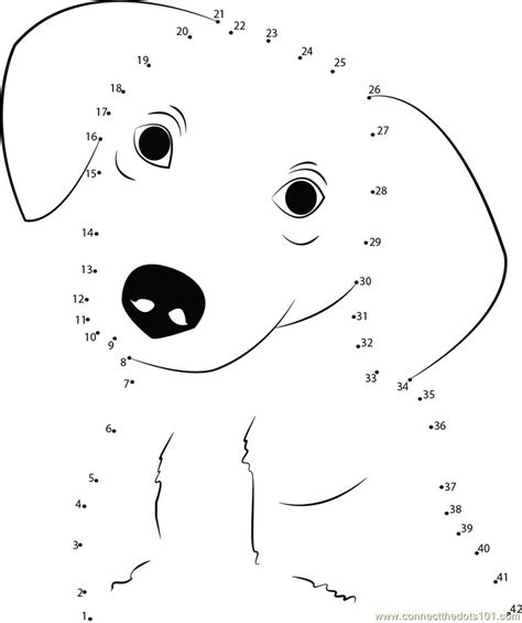 Innocent Dog dot to dot printable worksheet - Connect The Dots