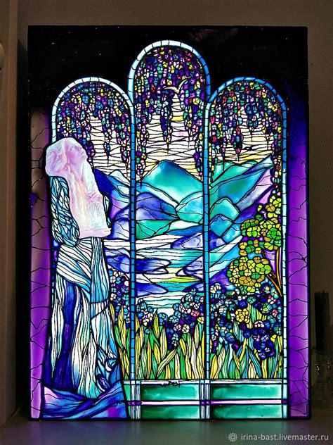 Iris stained glass painting, window cling, painting stained glass ...