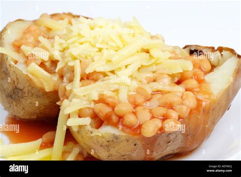 Jacket Potato with Beans and Cheese Stock Photo - Alamy