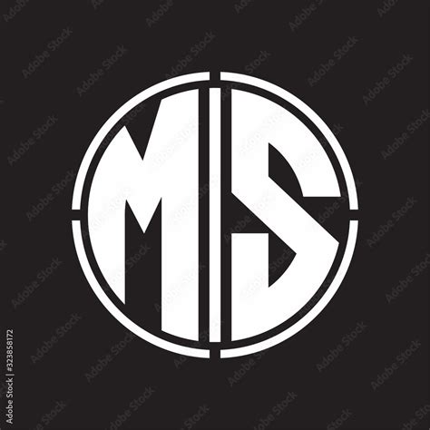 MS Logo initial with circle line cut design template Stock Vector | Adobe Stock