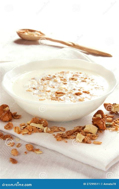 Muesli with milk stock image. Image of milk, white, health - 27299511