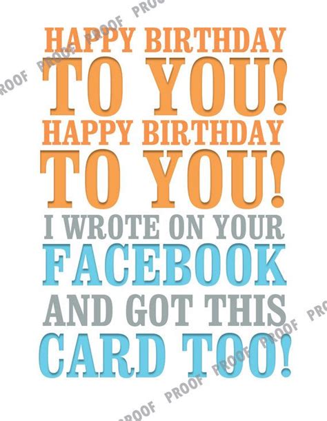 Funny birthday card happy birthday note card facebook | Etsy | Funny ...