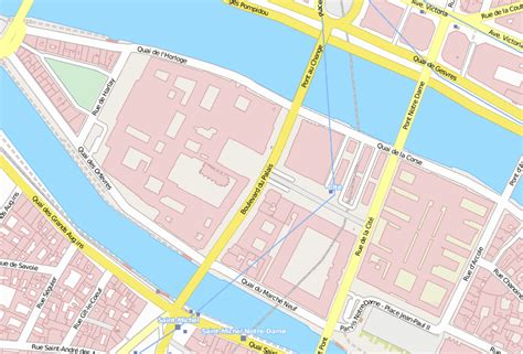 Île de la Cité-Stadtplan mit Satellitenaufnahme und Hotels von Paris