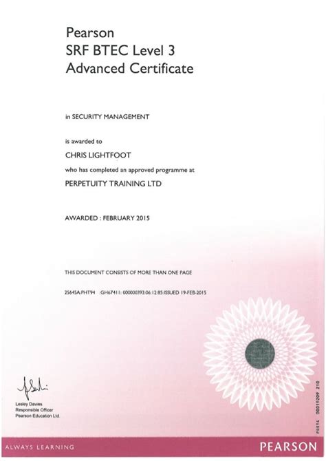 BTEC Level 3 Certificate