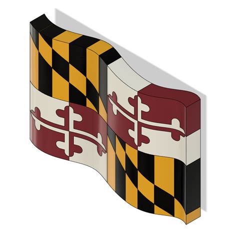 Waving Maryland Flag! by Phenoix3D | Download free STL model ...