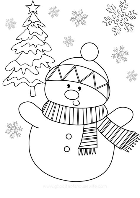 Cute Easy Christmas Coloring Pages Kidsworksheetfun | Images and Photos ...