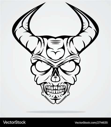 Demon head Royalty Free Vector Image - VectorStock