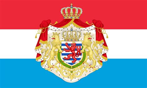 Luxembourg flag with their coat of arms by FunnyFlags342 on DeviantArt