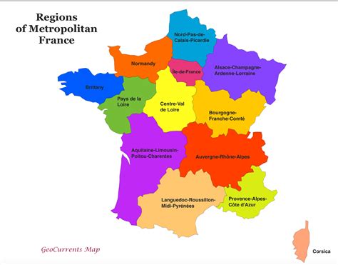 Carte De France Avec Ses 13 Regions Et Ses Departements En Couleur Images