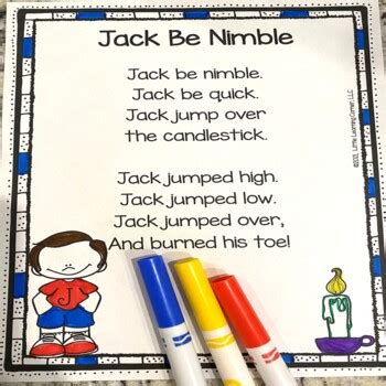 Jack Be Nimble Nursery Rhyme by Little Learning Corner | TpT