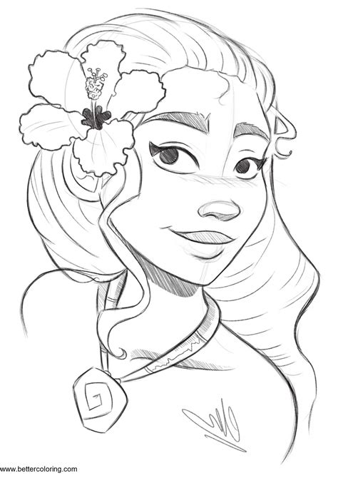 Moana Coloring Pages by Charlotte Lebreton - Free Printable Coloring Pages