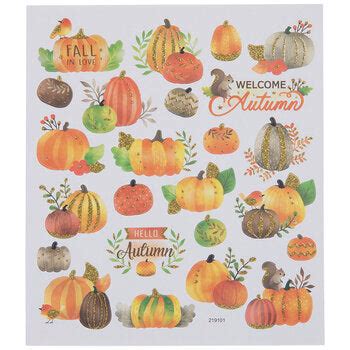 Gold Glitter Autumn Pumpkin Stickers - 24 Pieces – Country Croppers