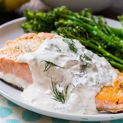 Salmon with Creamy Dill Sauce - Spicy Southern Kitchen