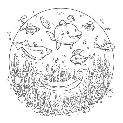 Sea And Ocean Animals Or Fish Vector Sketch Fish Sket - vrogue.co