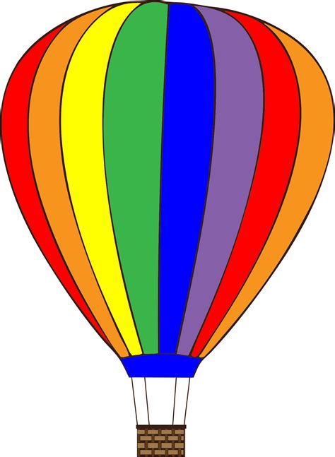Colorful Hot Air Balloon | Hot air balloon clipart, Balloon clipart, Hot air balloon