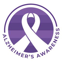 Alzheimer's Awareness Ribbon Badge Sticker Transparent PNG & SVG Vector