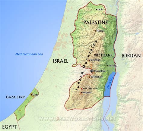 Palestine Maps - by FreeWorldMaps.net