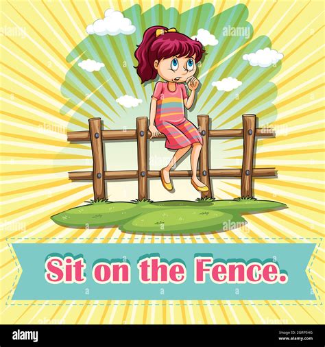 Sit on the fence Stock Vector Image & Art - Alamy