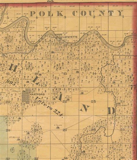 Warren County Iowa 1859 Old Wall Map With Landowner Names Farm - Etsy