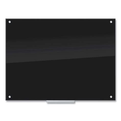 Black Glass Dry Erase Board, 48 X 36, Black Surface