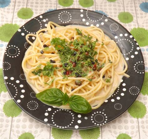 Pasta with herbs stock photo. Image of noodle, snack - 56086406